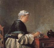 Jean Baptiste Simeon Chardin Tea lady oil painting on canvas